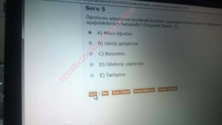 Öğretim İlke ve Yöntemleri Dersi Vize ve Final Soruları