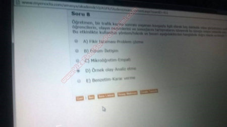 Öğretim İlke ve Yöntemleri Dersi Vize ve Final Soruları