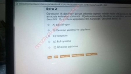 Öğretim İlke ve Yöntemleri Dersi Vize ve Final Soruları