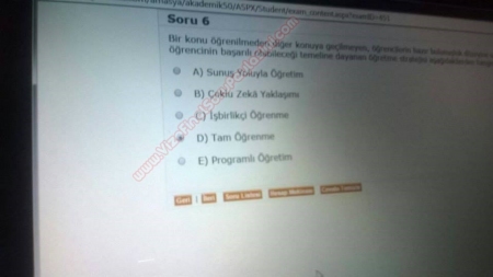 Öğretim İlke ve Yöntemleri Dersi Vize ve Final Soruları