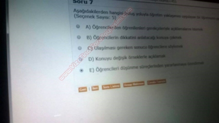 Öğretim İlke ve Yöntemleri Dersi Vize ve Final Soruları
