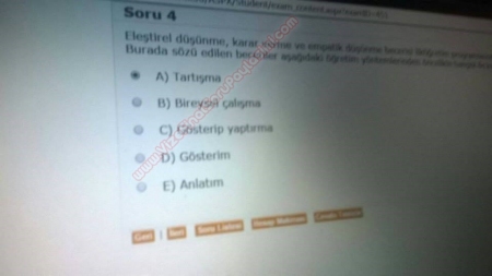 Öğretim İlke ve Yöntemleri Dersi Vize ve Final Soruları