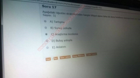 Öğretim İlke ve Yöntemleri Dersi Vize ve Final Soruları