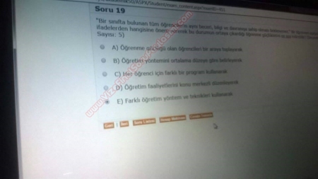 Öğretim İlke ve Yöntemleri Dersi Vize ve Final Soruları