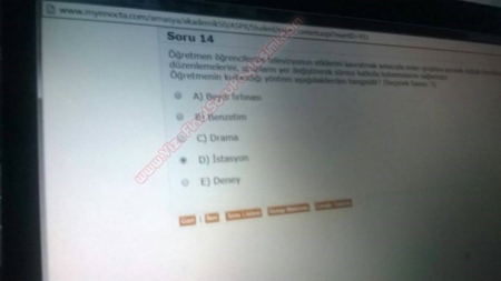 Öğretim İlke ve Yöntemleri Dersi Vize ve Final Soruları