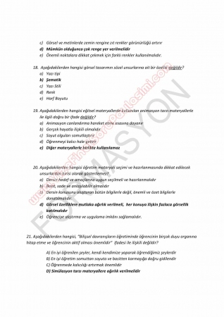 Öğretim Teknolojileri ve Materyal Tasarımı Dersi Vize Final Soruları