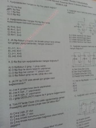 Sayısal Tasarım Dersi Final Soruları