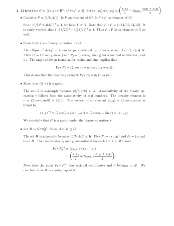 Abstract Algebra First Midterm Exam Questions