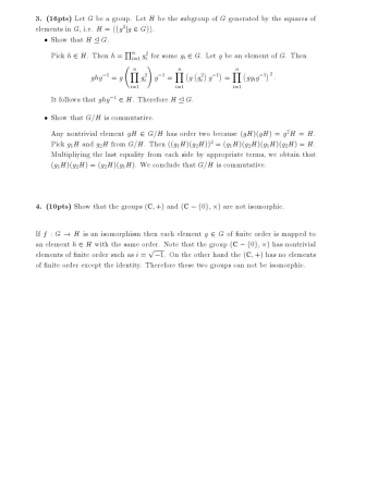 Abstract Algebra First Midterm Exam Questions