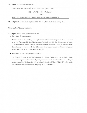 Abstract Algebra Second Midterm Exam Questions