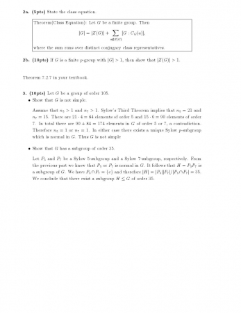 Abstract Algebra Second Midterm Exam Questions