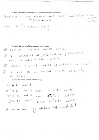 Basic Algebraic Structures First Midterm Exam Questions