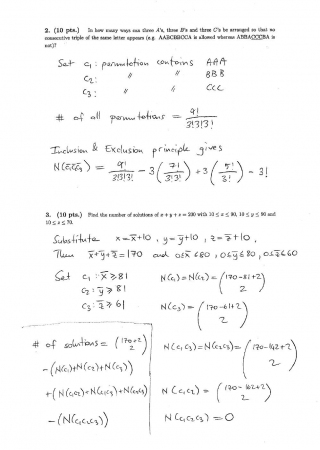 Discrete Mathematics Second Midterm Exam Questions 2011