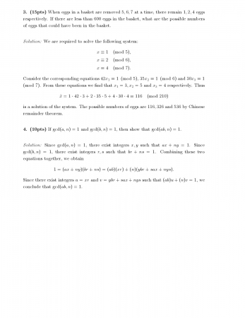 Elementary Number Theory 1 First Midterm Exam Questions
