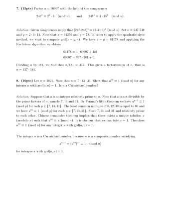 Elementary Number Theory 1 First Midterm Exam Questions