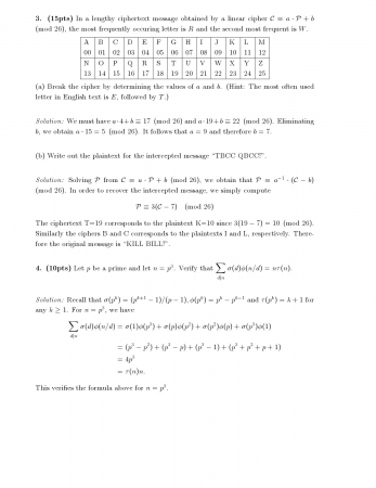 Elementary Number Theory 1 Second Midterm Exam Questions
