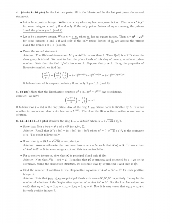 Elementary Number Theory 2 Final Questions
