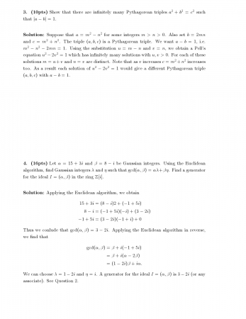 Elementary Number Theory 2 Second Midterm Exam Questions 2015