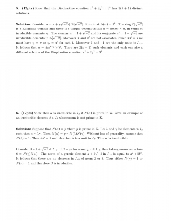 Elementary Number Theory 2 Second Midterm Exam Questions 2015