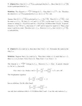 Elementary Number Theory 2 Second Midterm Exam Questions 2015
