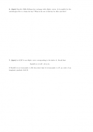 Elliptic Curves in Cryptography Final Questions
