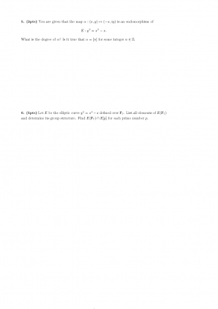 Elliptic Curves in Cryptography First Midterm Exam Questions