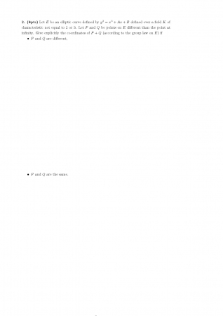 Elliptic Curves in Cryptography First Midterm Exam Questions