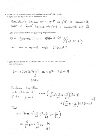 Field Extensions and Galois Theory First Midterm Exam Questions
