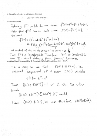 Field Extensions and Galois Theory First Midterm Exam Questions