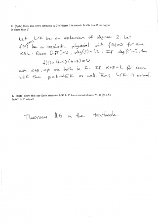 Field Extensions and Galois Theory Second Midterm Exam Questions