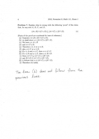 Fundamentals of Mathematics First Midterm Exam Questions