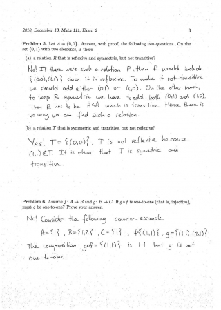 Fundamentals of Mathematics Second Midterm Exam Questions