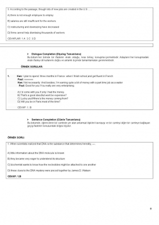 Amasya Üniversitesi İngilizce Hazırlık Muafiyet Soruları