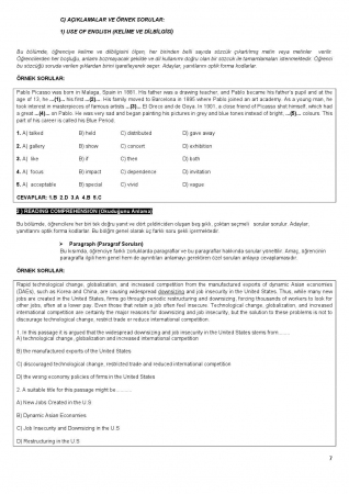 Amasya Üniversitesi İngilizce Hazırlık Muafiyet Soruları