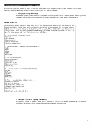 Amasya Üniversitesi İngilizce Hazırlık Muafiyet Soruları