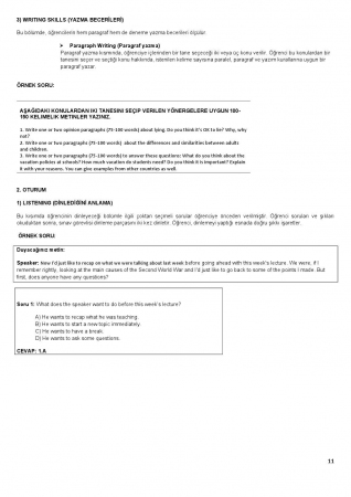 Amasya Üniversitesi İngilizce Hazırlık Muafiyet Soruları