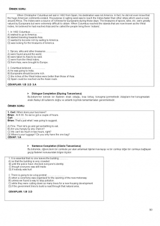 Amasya Üniversitesi İngilizce Hazırlık Muafiyet Soruları