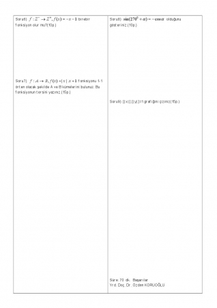 Genel Matematik Vize Soruları 2008