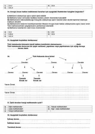 Genel Hukuk Dersi Çalışma Soruları