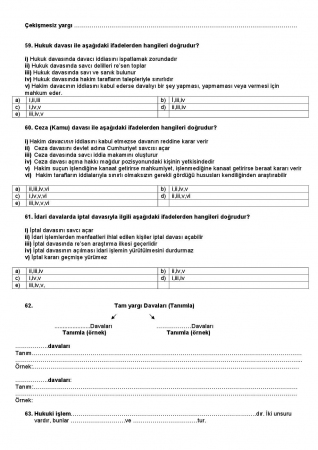 Genel Hukuk Dersi Çalışma Soruları