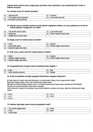 Genel Hukuk Dersi Çalışma Soruları