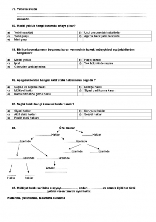 Genel Hukuk Dersi Çalışma Soruları