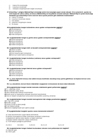 Genel Hukuk Dersi Final Çalışma Soruları