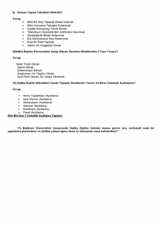 Halkla İlişkiler Dersi Klasik Sorular ve Cevapları