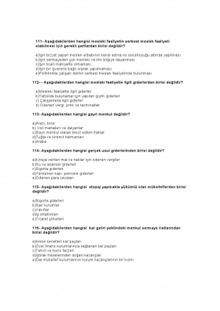 Vergi Hukuku Final Çalışma Soruları - Test