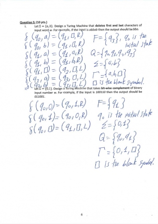 Formal Languages and Automata Theory Second Midterm Exam Questions
