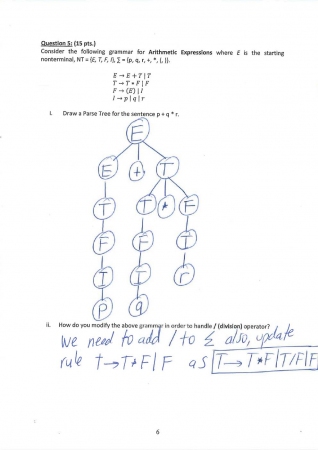 Formal Languages and Automata Theory Final Questions and Solutions