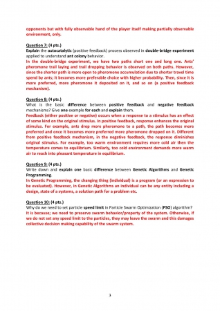 Natural Computing Midterm Exam Questions