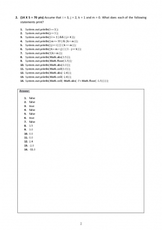 Object Oriend Programing 2.Quiz Questions