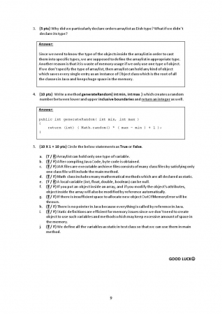 Object Oriend Programing Midterm Exam Questions